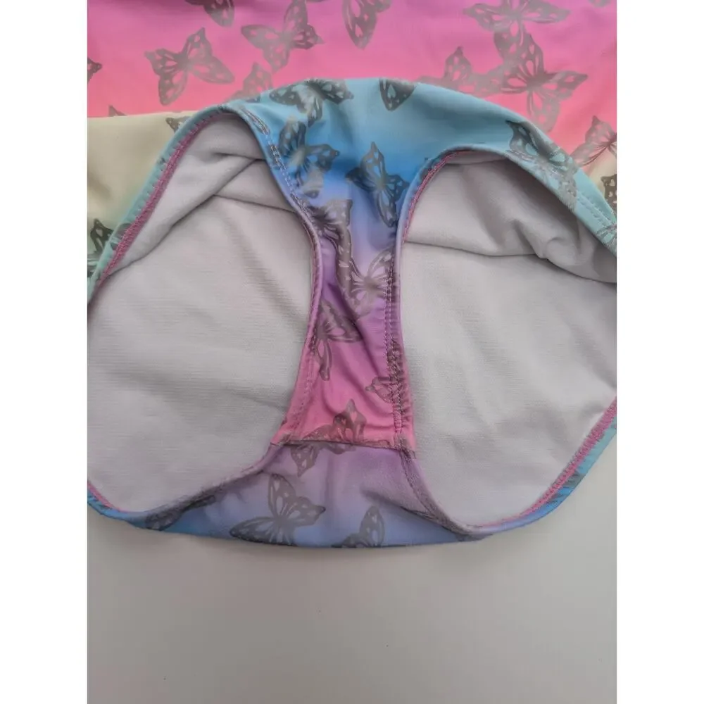 Bmagical By Btween Swimsuit Girls Size 12 Mermaid Butterfly Rainbow Gold